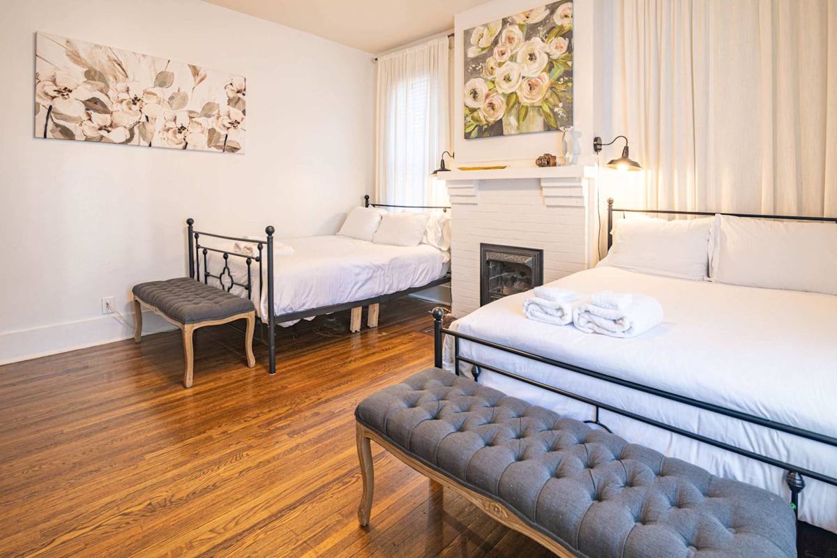 Bright, airy room with elegant decor and a cozy seating area for relaxing moments!
